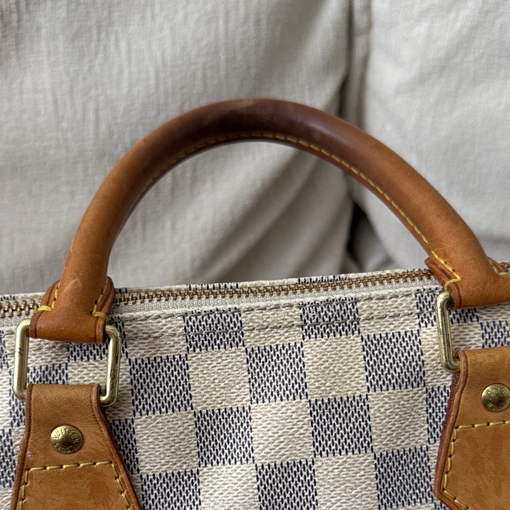 Louis Vuitton Damier Azur Satchel - Cream and Brown - Picture 4 of 11